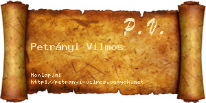 Petrányi Vilmos névjegykártya