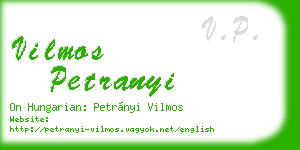 vilmos petranyi business card